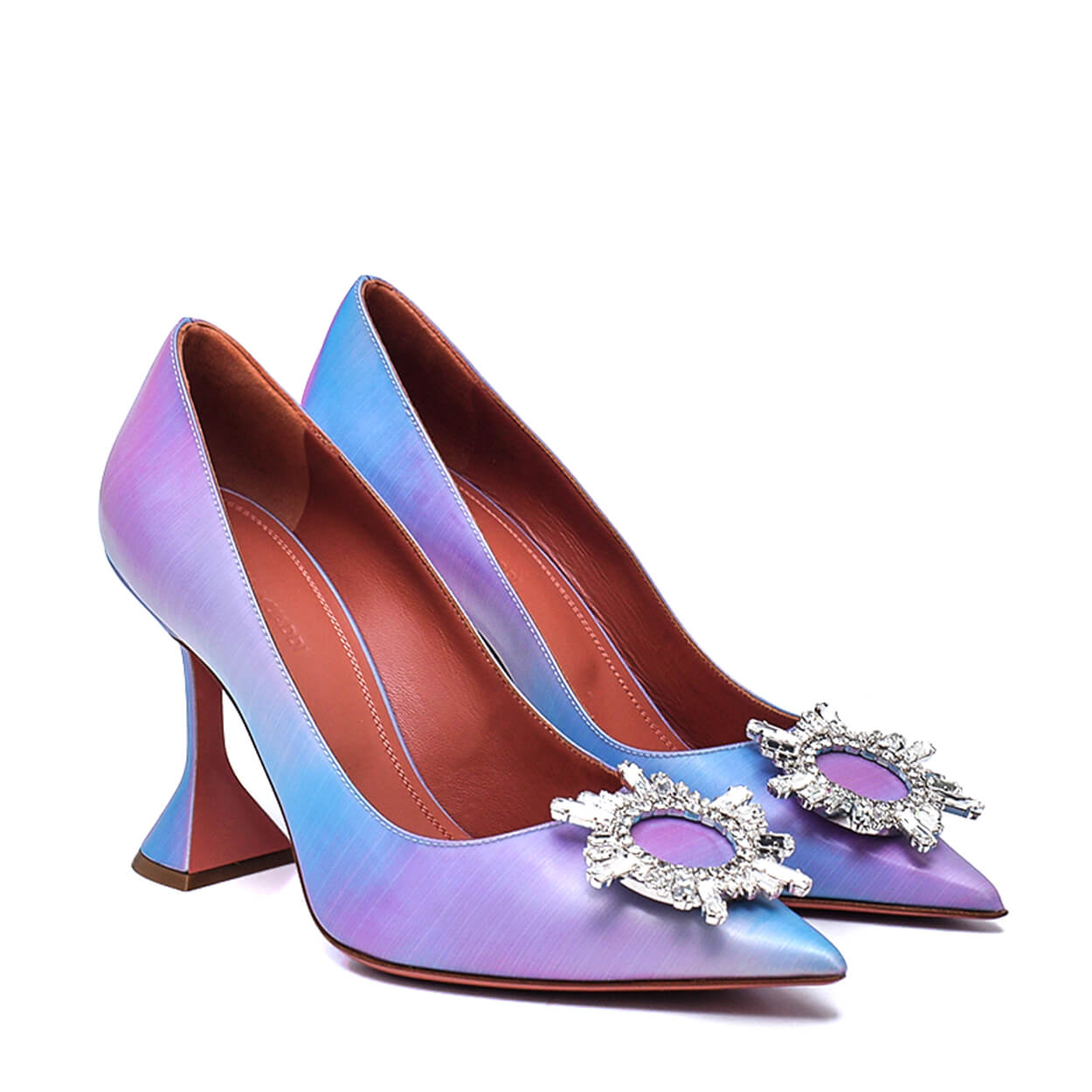 Amina Muaddi - Purple & Blue Begum Crystal Embellished Pumps 38